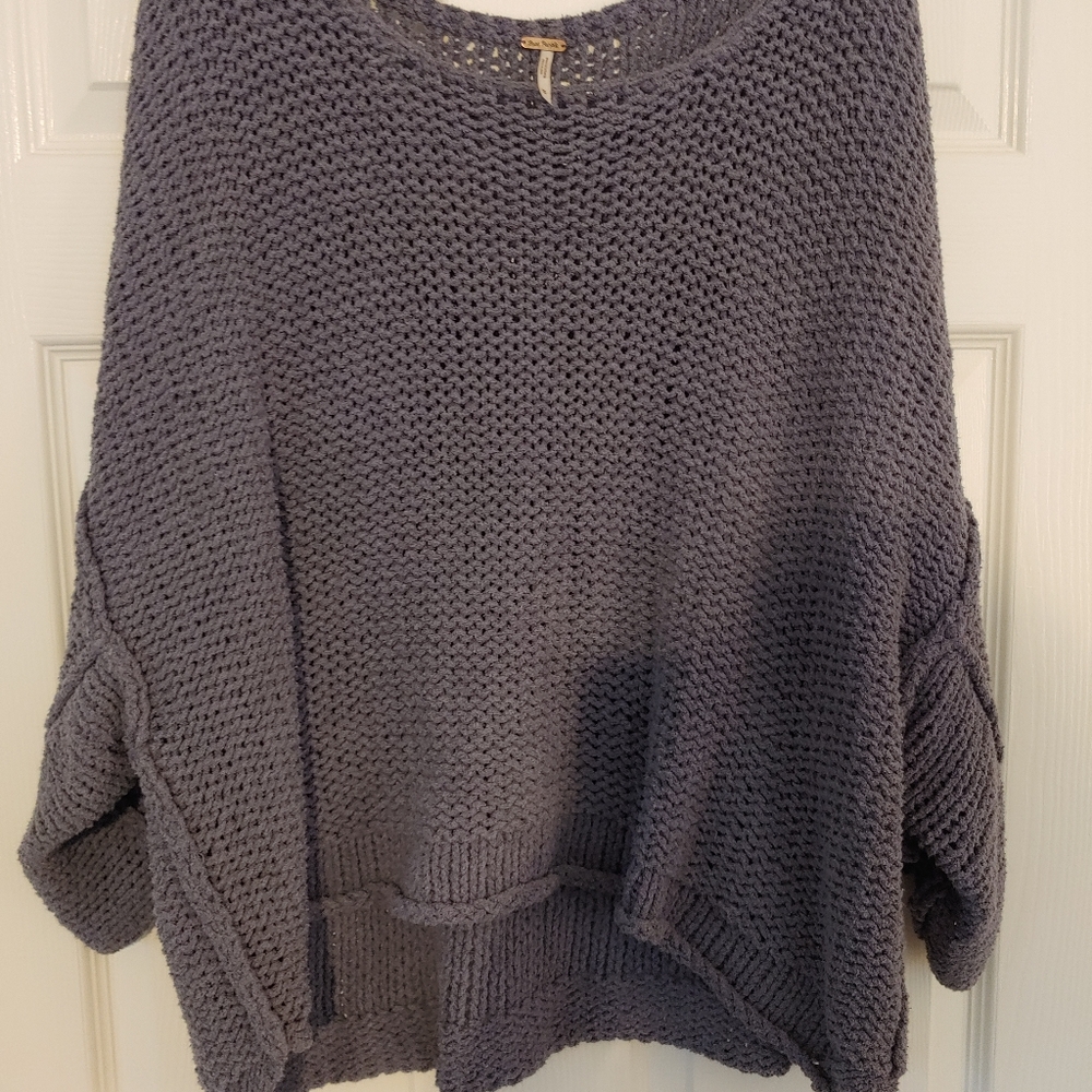 Free People Womens Oversized Crop Sweater